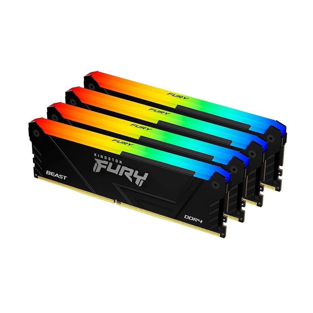 MEMÓRIA 8GB DDR4 3600MHZ KINGSTON FURY BEAST RGB, BLACK - KF436C17BBA/8